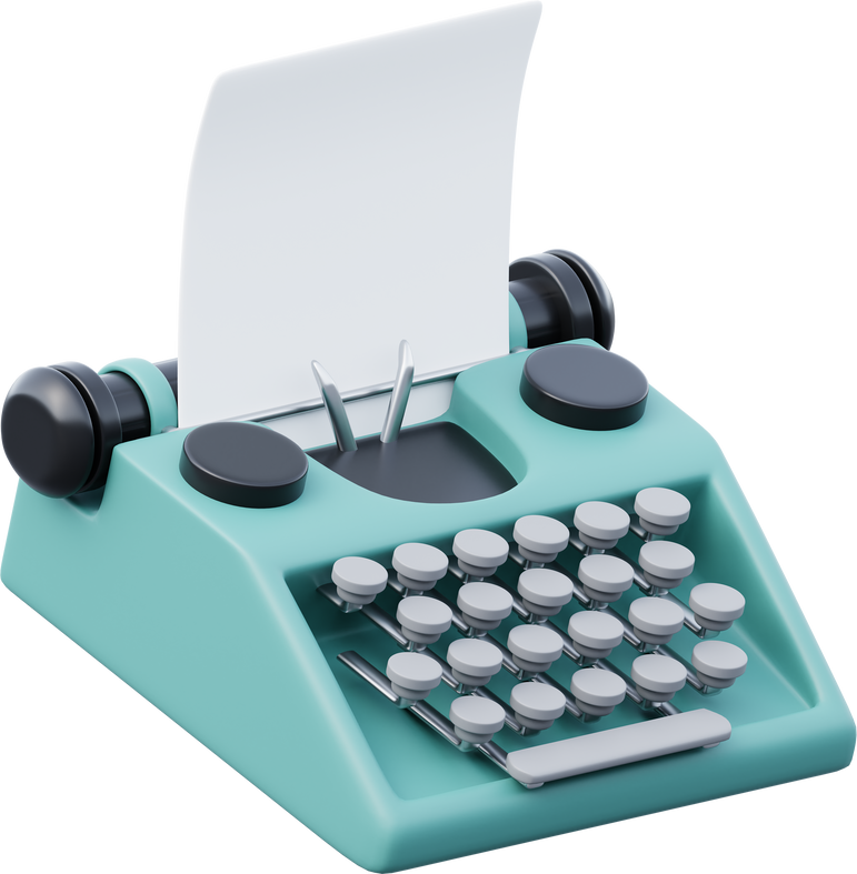 Typewriter icon isolated 3d illustration