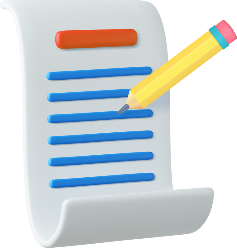 3d Copywriting, writing icon. Document concept